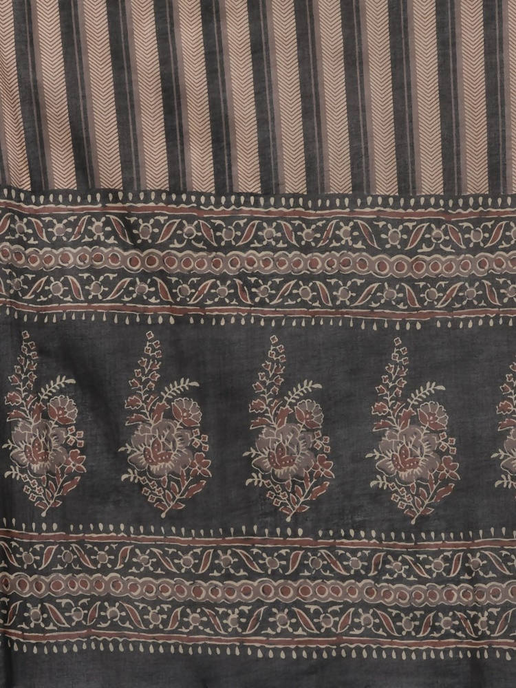 Yufta Women Black Ethnic Motifs Printed Pure Cotton Kurta with Trouser and Dupatta