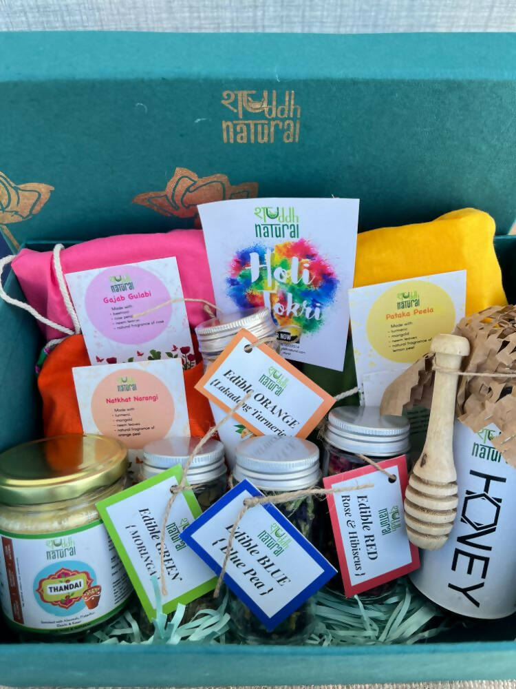Shuddh Natural Edible Wholistic Colour | Ayurvedic Thandai Powder | Ubtan Based Herbal Gulal | Holi Gift Hamper | Natural Honey - Distacart