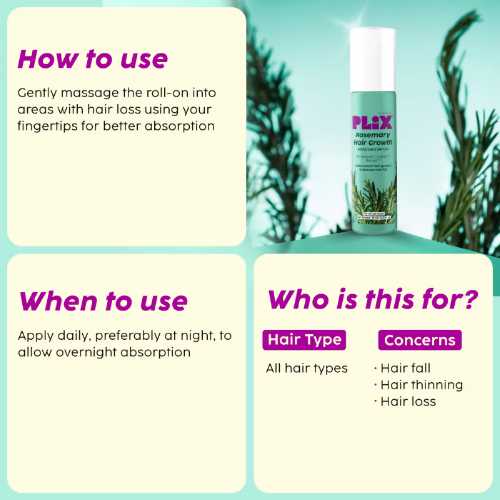 PLIX The Plant Fix Rosemary Hair Growth Advanced Serum Roll-On
