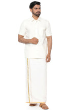 Ramraj Cotton Mens Poly Cotton Cream Colour Half Sleeve Shirt