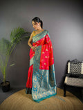 Joban Fashion Banarasi Hot Pink Woven Butti Soft Silk Saree - Distacart