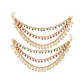 Elite Trading Women's Golden Plated Long Hair Chain Jewellery Earring