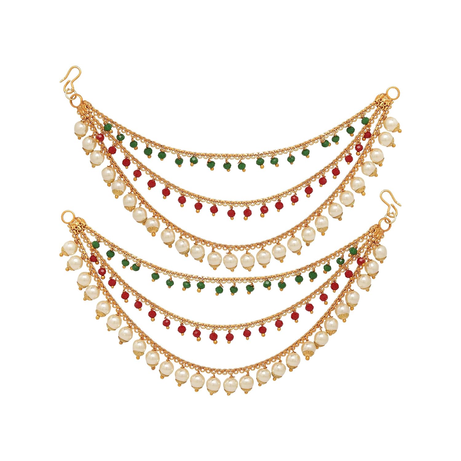 Elite Trading Women's Golden Plated Long Hair Chain Jewellery Earring