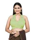 Joban Fashion Women's Pista Green Embroidered Stitched Blouse - Distacart