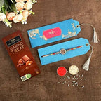 Meenakari Work Rakhi & Almond Treat Chocolate