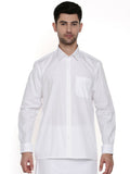 Ramraj Cotton Mens Full Sleeve Formal 100 % Cotton White Shirt