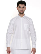 Ramraj Cotton Mens Full Sleeve Formal 100 % Cotton White Shirt