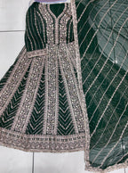 Anaita Dark Green Georgette Embroidered Salwar Suit - Distacart