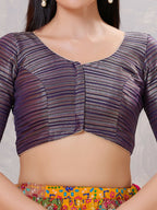 Joban Fashion Women Silk Brinjal Stitched Blouse
