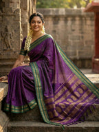 Shree Shyam Fashion Purple Cotton Saree - Distacart