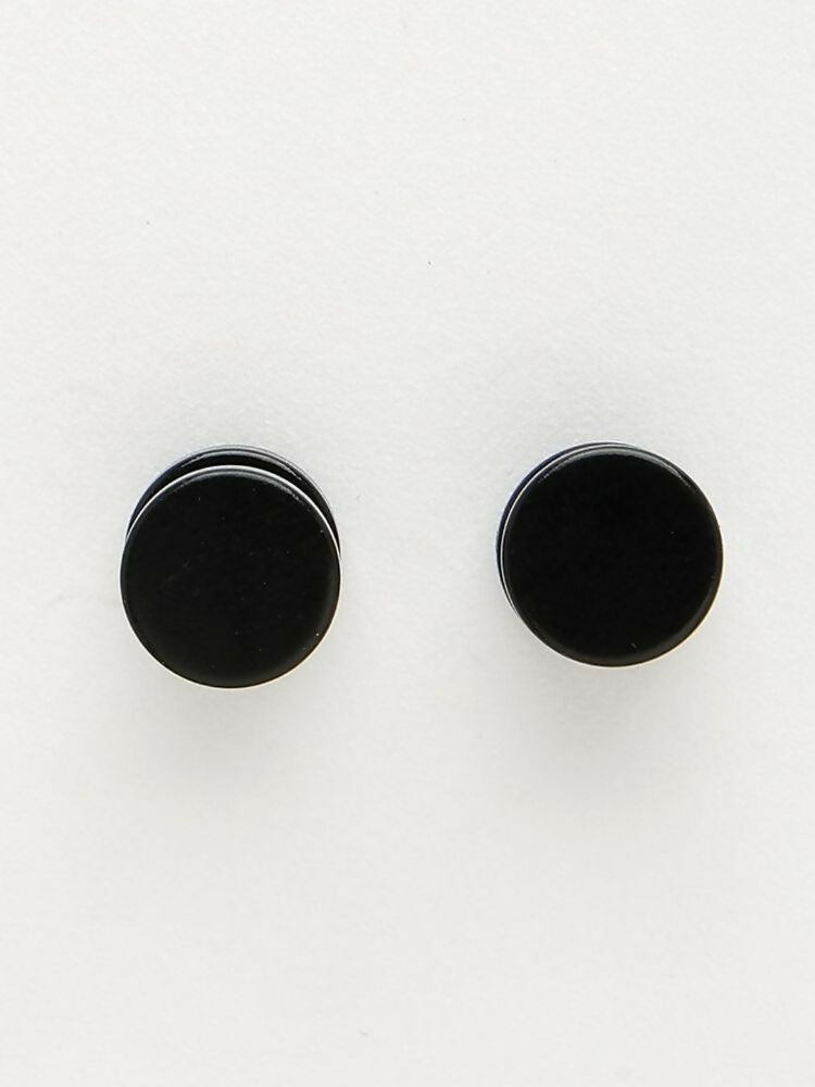 NVR Men's Black Rhodium Plated Studs Earrings - Distacart