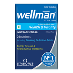 Wellman Health Supplements UK's No.1 Multivitamin( With Ginseng Amino Acids & 21 Micronutrients Tablets - Distacart