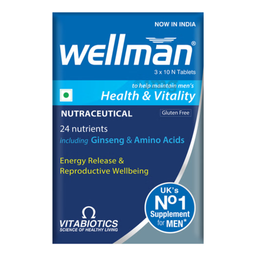 Wellman Health Supplements UK's No.1 Multivitamin( With Ginseng Amino Acids & 21 Micronutrients Tablets - Distacart