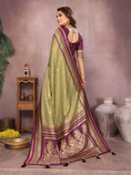 Aastha Fashion Mehndi Kalamkari Silk Weaving Saree - Distacart