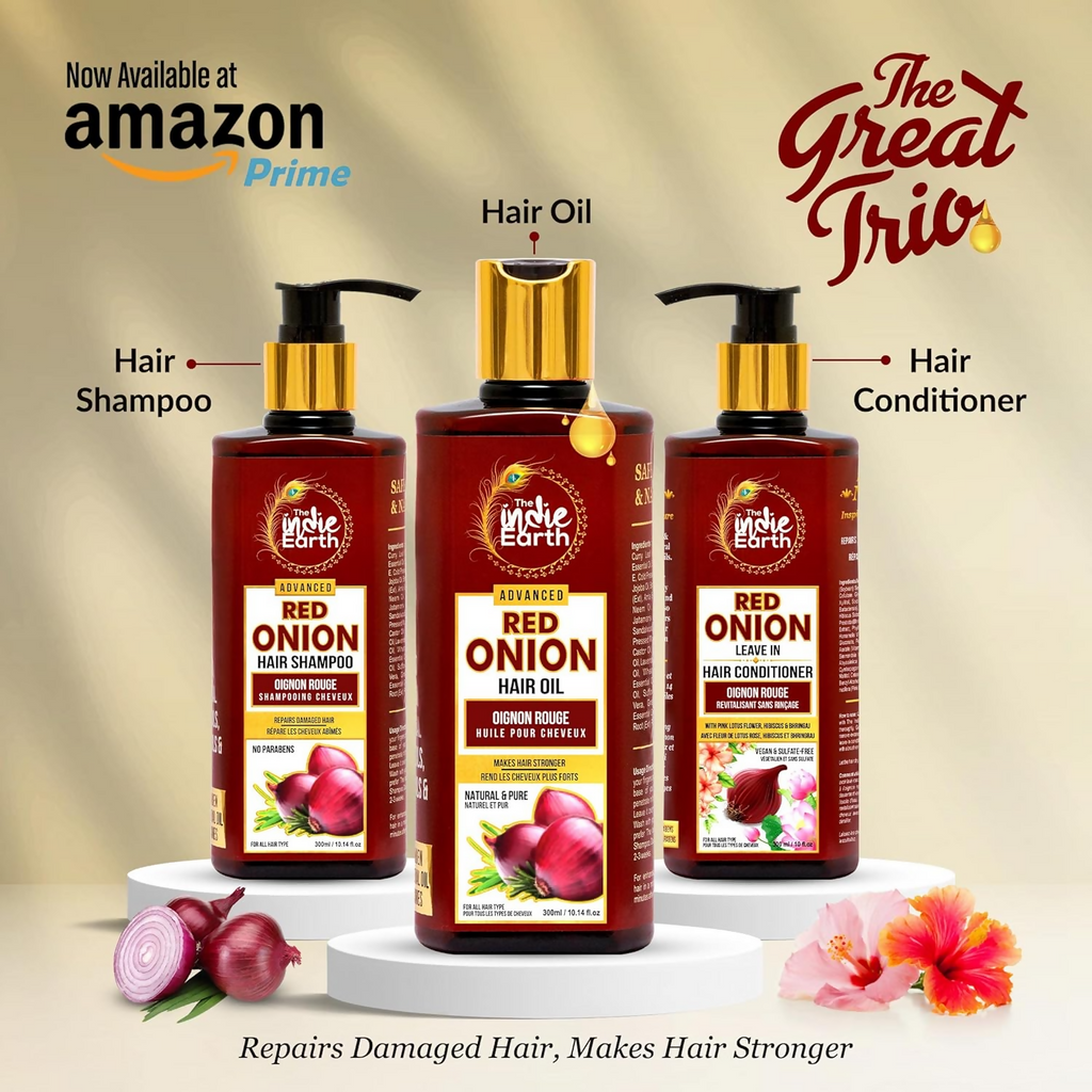 The Indie Earth Advanced Red Onion Hair Care Trio