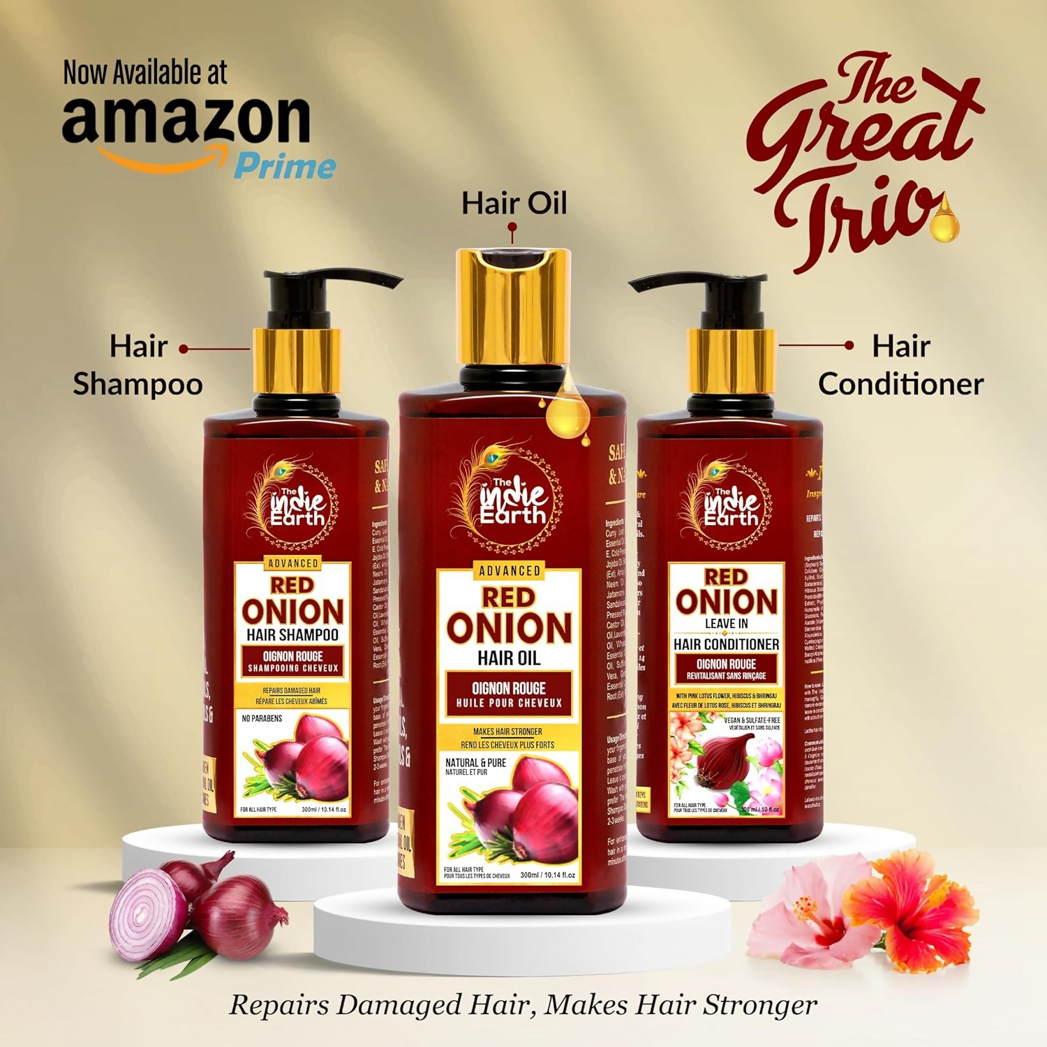 The Indie Earth Advanced Red Onion Hair Care Trio