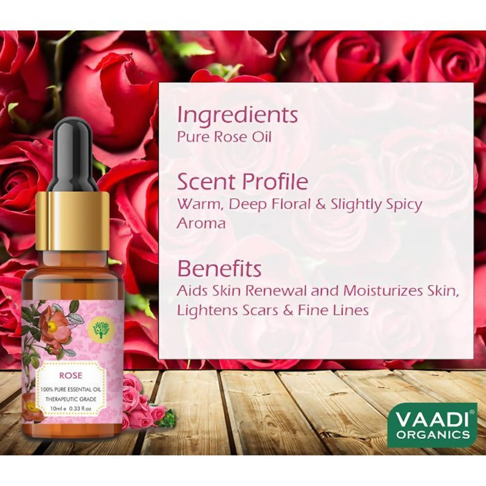 Vaadi Herbals Rose 100% Pure Essential Oil Therapeutic Grade 10 Ml