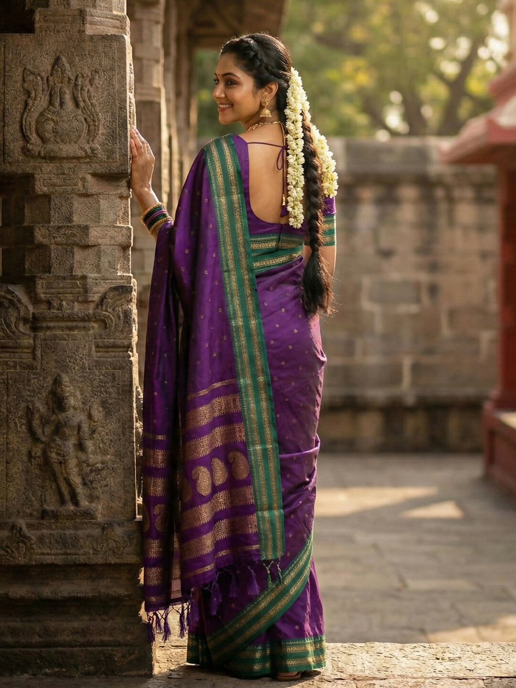 Shree Shyam Fashion Purple Cotton Saree - Distacart