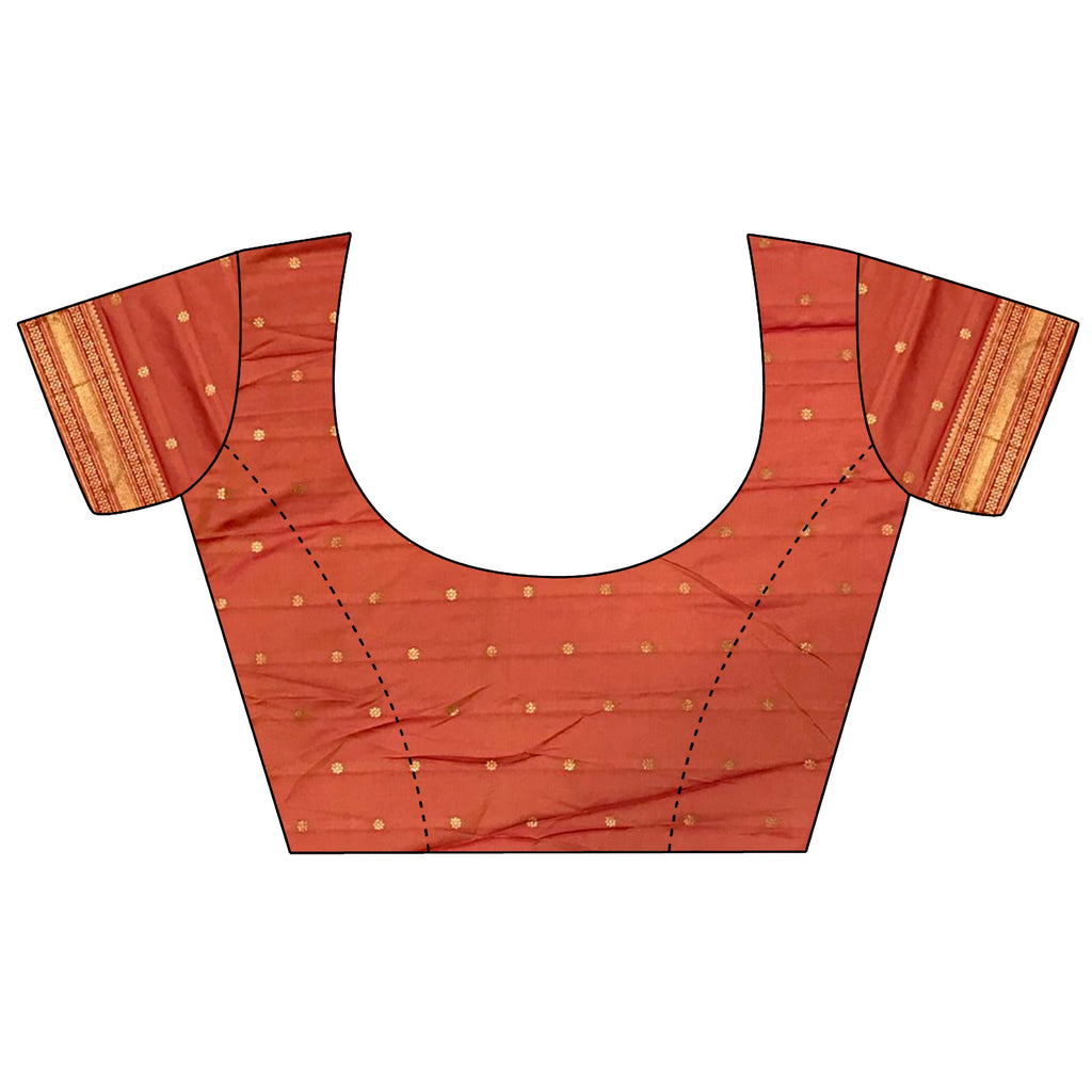 Joban Fashion Peach Banarasi Soft Silk Woven Saree - Distacart