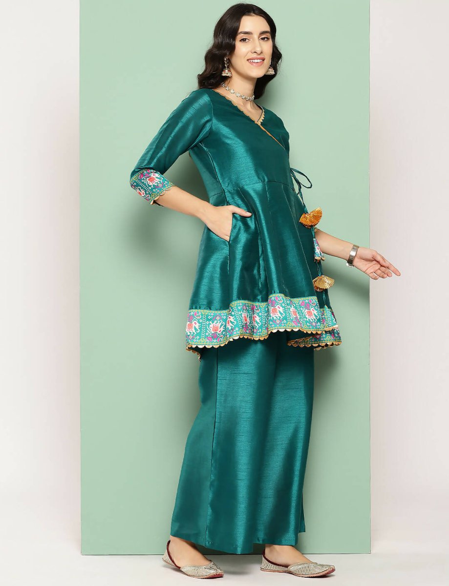 Ahalyaa Women's Traditional Wear Co-ods - Green - Distacart