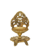 eCraftIndia Golden Decorative Handcrafted Brass Diya Stand