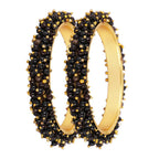 Mominos Fashion Joharkamal Gold-Plated Black Beads Work Bangles - Distacart