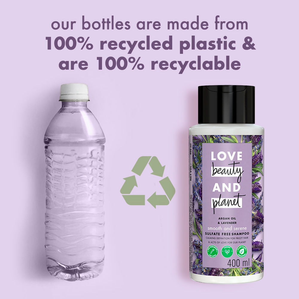 Love Beauty And Planet Argan Oil And Lavender Sulphate Free Shampoo For Dry & Frizzy Hair