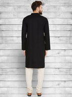 Even Apparels Pure Cotton Black Kurta - Black