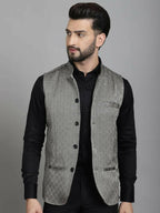 Even Apparels Nehru Jacket With Welt Pockets - Grey