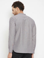 Even Apparels Grey Pure Cotton Short Men's Kurta With Band Collar - Distacart