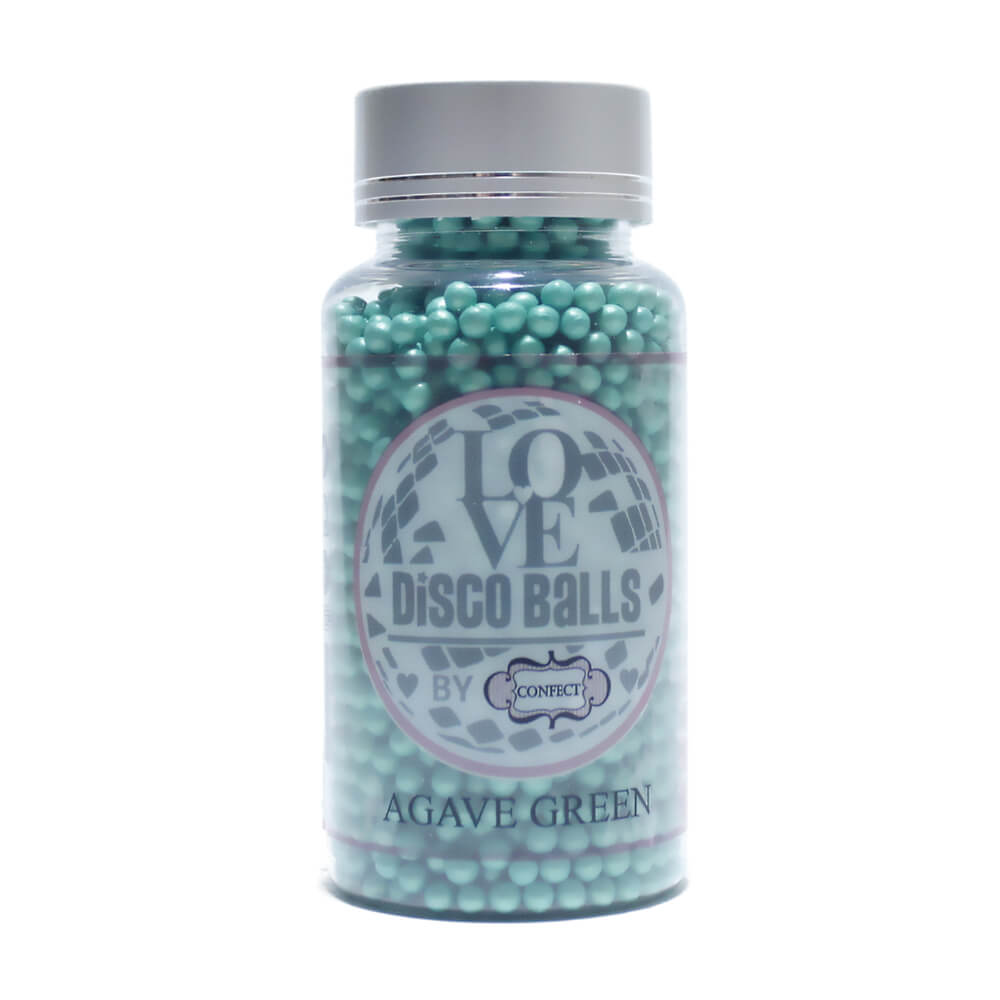 confect agave green disco balls sprinkles 2 mm 120 gms