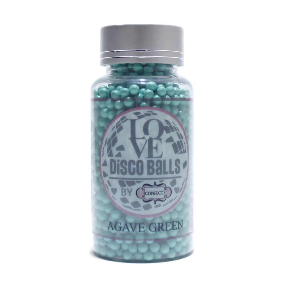 confect agave green disco balls sprinkles 4 mm 120 gms