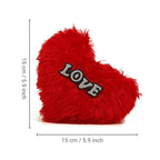 Heart Shape Pillow Fur Cushion (Red)