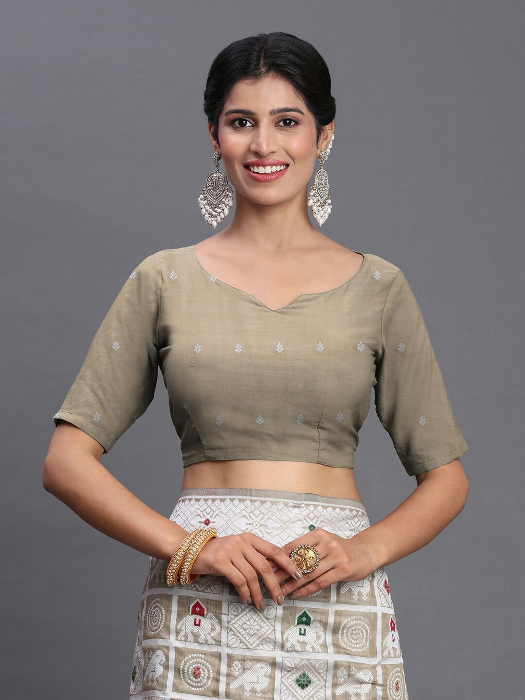 Shree Shyam Fashion Linen Cotton Beige Saree - Distacart