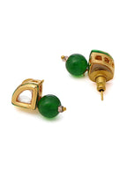 Ruby Raang Green Aventurine Kundan Studs - Distacart