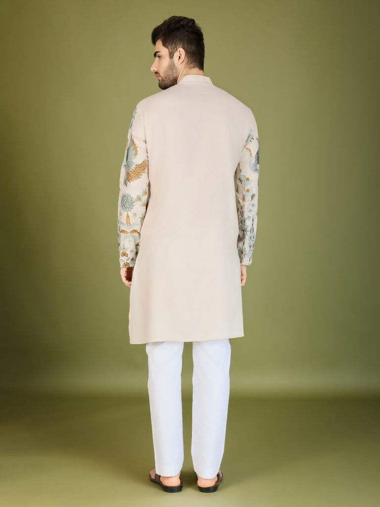 Vastranavya Exclusive Wedding Wear Viscose Rayon Thread Embroidered Work Kurta