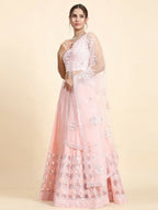 Jyoti Fashion Dreamy Baby Pink Silk Thread with Paper Mirror & Cut work Lehenga Choli with Dupatta