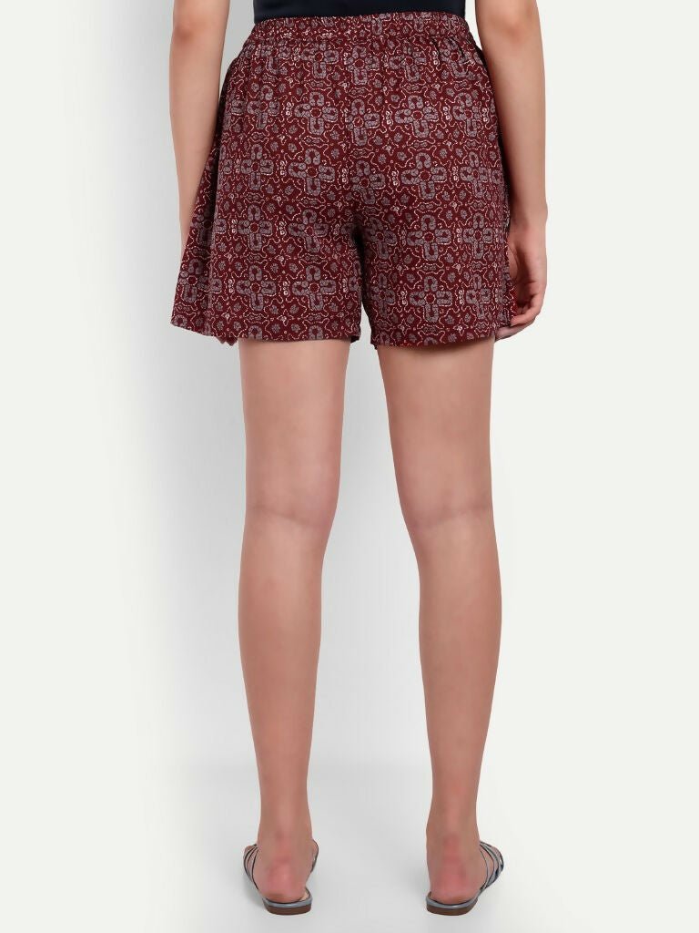 Alvano Printed Maroon Boxer Shorts