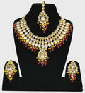Joban Fashion Hand Made High Quality Gold Plated Base Metal Alloy Kundan Stone Studded Kundan Jewellery Set