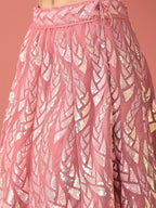 House of Panchhi CORAL Net Sequinse Work Lehenga & Blouse, Dupatta