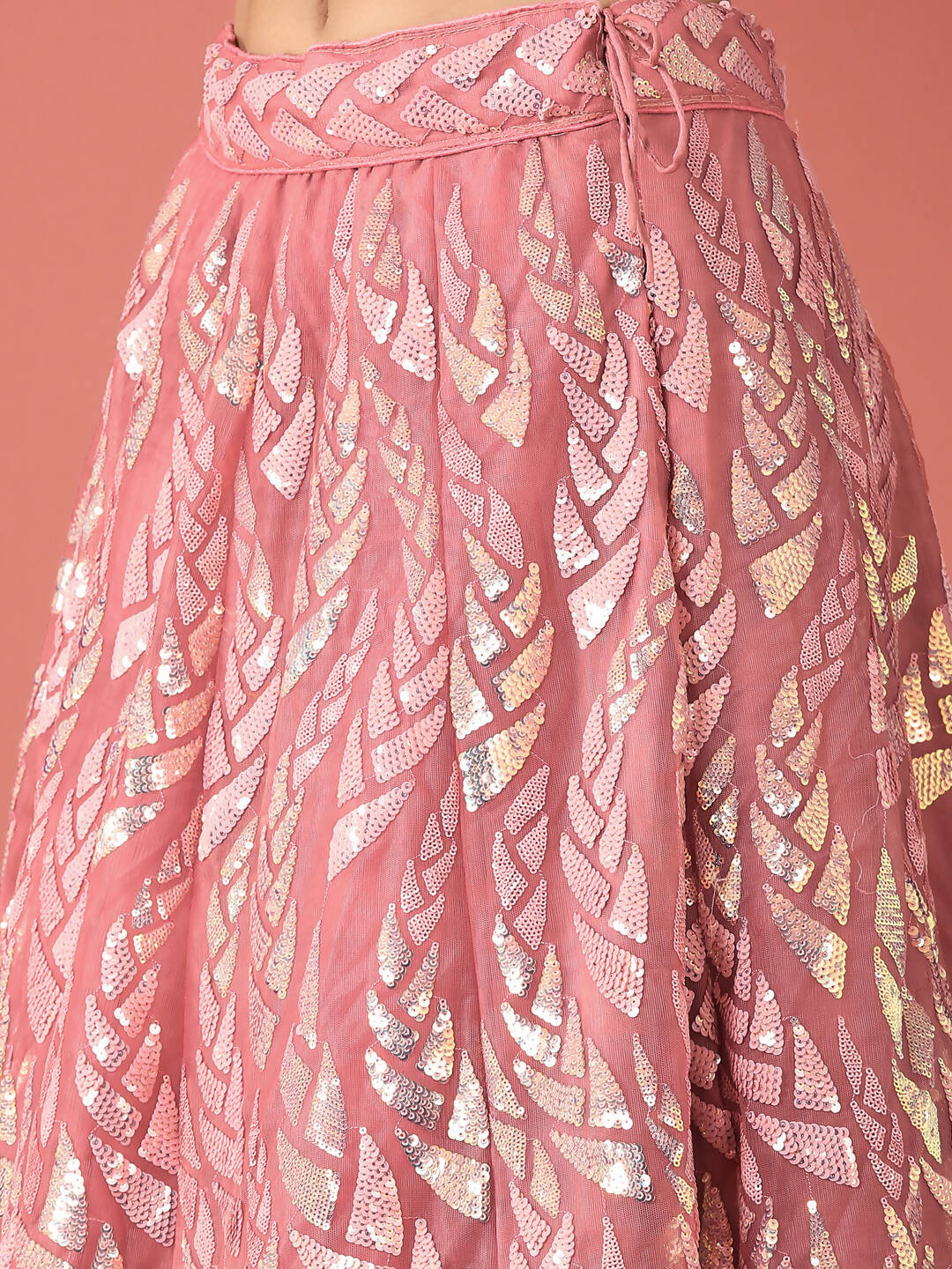House of Panchhi CORAL Net Sequinse Work Lehenga & Blouse, Dupatta