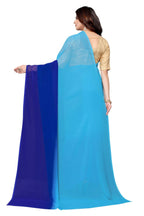 Vamika Blue Half N Half Georgette Saree - Distacart