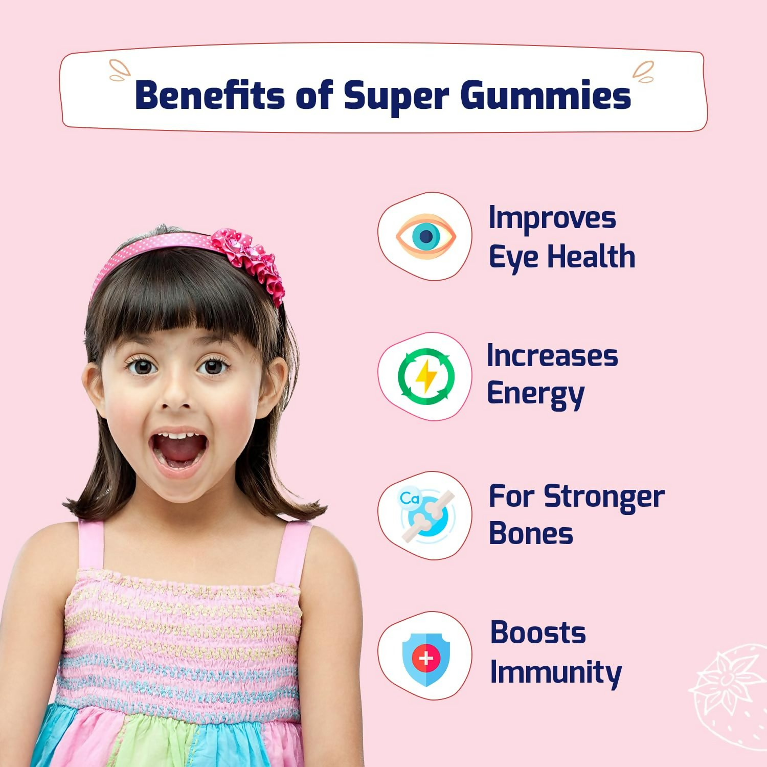 Gritzo SuperMilk Growth+ (Formerly Height+) (7-12y Boys) - Double Chocolate, with Super Gummies - Strawberry
