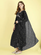 Yash Enterprise Black Vichitra Silk Embroidery Party Wear Suit Set - Distacart