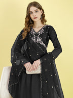 Yash Enterprise Black Vichitra Silk Embroidery Party Wear Suit Set - Distacart