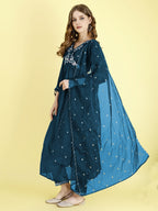 Yash Enterprise Morpankh Vichitra Silk Embroidery Party Wear Suit Set - Distacart
