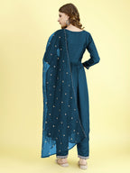 Yash Enterprise Morpankh Vichitra Silk Embroidery Party Wear Suit Set - Distacart