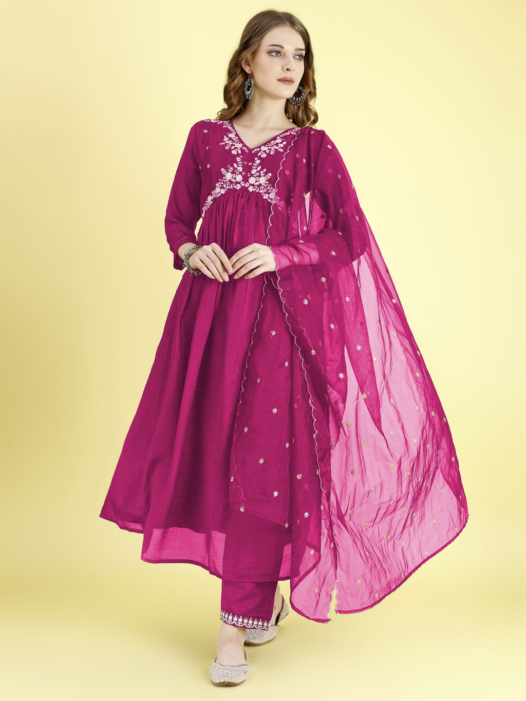 Yash Enterprise Pink Vichitra Silk Embroidery Party Wear Suit Set - Distacart
