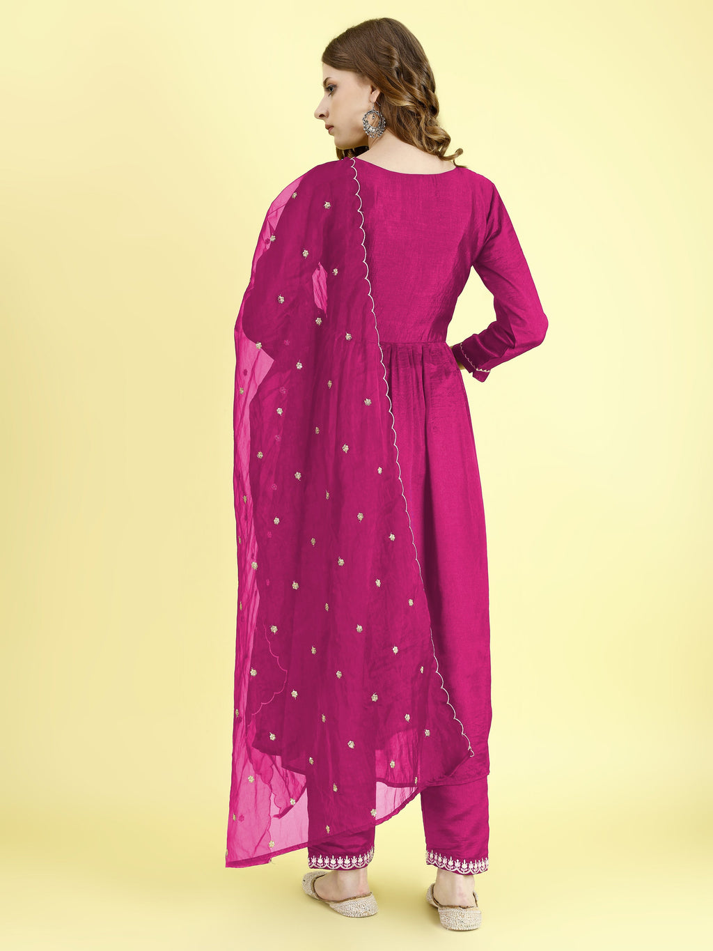 Yash Enterprise Pink Vichitra Silk Embroidery Party Wear Suit Set - Distacart
