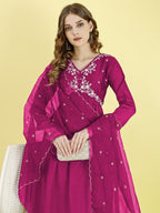 Yash Enterprise Pink Vichitra Silk Embroidery Party Wear Suit Set - Distacart